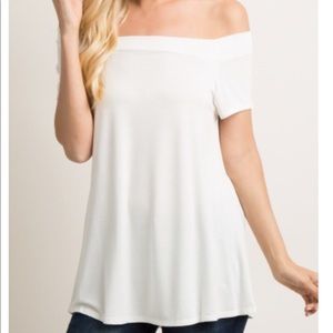 Pinkblush white off shoulder top